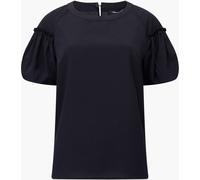 French Connection French Connection Black Crepe Light Puff Sleeve Top