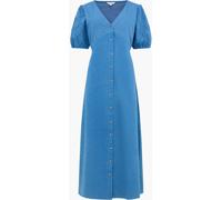 French Connection French Connection Blue Zaves Chambray Patterned Pin Tuck Sleeve Midi Dress Blue 44
