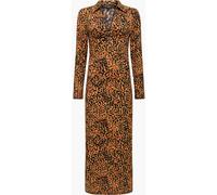 French Connection French Connection Orange Zaria Textured Front Twist Collared Midi Dress Orange xlarge