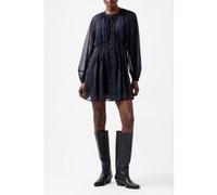French Connection Grace Artemis Ls Ruffle Dress Blackout/chrome Blue Taille: 12 | Robes Mini Outlet | Femme | Bleu