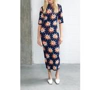 French Connection Imelda Star Jacquard Knit Dres Evening Blue Multi Taille: S | Robes Outlet | Femme | Bleu