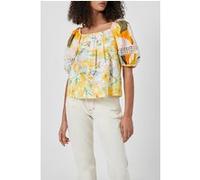 French Connection Isadora Patch Organic Poplin Bardot Top Golden Glazebeeswax Taille: L | Chemisiers Outlet | Femme | Jaune