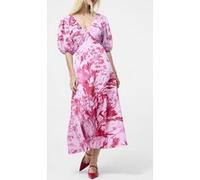 French Connection Isla Odette Twist Neck Tea Drs Violet Pink Multi Taille: 10 | Robes longues Outlet | Femme | Rose