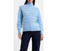 French Connection Linney Stitch Ls High Nk Jumpr Blue Taille: XS | Pulls en Maille Outlet | Femme | Bleu