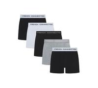 French Connection Lot de 5 boxers multicolores pour homme - Boxers en coton pour homme - Coupe régulière - Boxer facile et facile à utiliser, multicolore, L