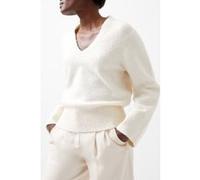 French Connection Melissa Boucle V Nk Ls Jumper Porcelain Cream Taille: XL | Pulls tricotés Outlet | Femme | Blanche