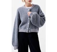 French Connection Melissa Knit Bomber Jacket Dove Grey Mel Taille: XL | Cardigans Outlet | Femme | Gris
