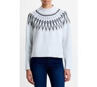 French Connection Modern Fairisle Lgt Grey Mel/win Wht Taille: S | Pulls en Maille Outlet | Femme | Gris