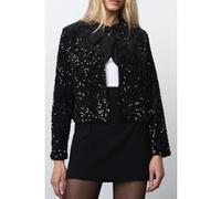 French Connection Monet Sequin Tie Cardigan Blackout Taille: L | Vestes courtes Outlet | Femme | Le Noir