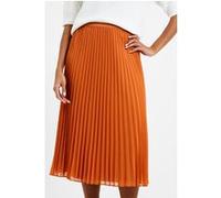 French Connection Pleated Solid Midi Skirt Honey Bronze Taille: XS | Jupes Outlet | Femme | Marron