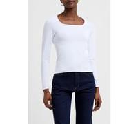 French Connection Rallie Cot Elas Ls Sq Nk Tee Linen White Taille: XS | Manches longues Outlet | Femme | Blanche