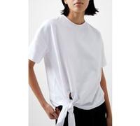 French Connection Rallie Tie Detail T Shirt Linen White Taille: S | Chemises Outlet | Femme | Blanche