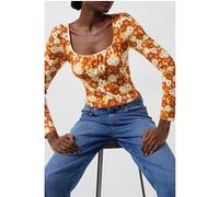 French Connection Rebeca Astrida Eco Med Jry Top Amber Yellow Multi Taille: M | Manches longues Outlet | Femme | Jaune