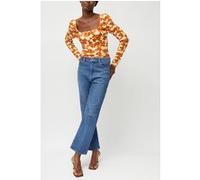 French Connection Rebeca Astrida Eco Med Jry Top Amber Yellow Multi Taille: XS | Manches longues Outlet | Femme | Jaune