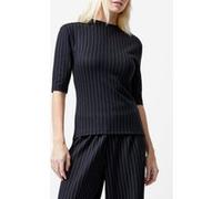 French Connection Regina Jersey Shoulder Pad Tee Black/white Taille: XS | Évasés pantalons Outlet | Femme | Le Noir