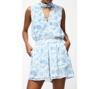 French Connection Serenity Hallie Crinkle Short Cream/blue Taille: XL | Mini Jupes Outlet | Femme | Blanche