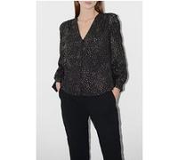 French Connection Speckle Foil Ls V Nk Blouse Black Taille: 10 | Manches longues Outlet | Femme | Le Noir
