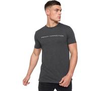 French Connection - T-shirt pour homme BG1869 (XL) (Gris foncé Mélange/Blanc)
