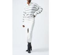 French Connection Vhari Half Knit Jumper Su White/mid Grey Me Taille: L | Pulls Outlet | Femme | Gris