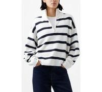 French Connection Vhari Half Knit Jumper Winter White/marine Taille: XS | Pulls en Maille Outlet | Femme | Blanche