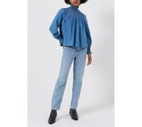 French Connection Zaves Chambray High Nk Ls Shrt Dark Stone Wash Taille: XS | Chemisiers Outlet | Femme