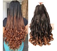 French Curl Braids 41cm 8 Paquets Meches Boucle Pour Tresses Africaine 1B/30 Bouncy Loose Wavy French Curl Braiding Hair for Women Meche Cheveux Pour Tresse
