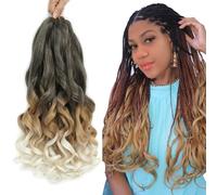 French Curl Braids 56cm 7 Paquets Soft Curly Braiding Hair Extensions Meches Boucle Pour Tresses Africaine 1B/27/613 Loose Wave Braiding Hair for Women