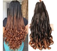 French Curl Braids 56cm Rajout Cheveux Tresses 8 Paquets Meches Boucle Pour Tresses Africaine 1B/30 Meche Cheveux Pour Tresse Bouncy Loose Wavy French Curl Braiding Hair