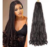 French Curly Braiding Hair for Box Braids 8 Packs 22 Inch 75G/Pack deep Wave Braiding Hair Crochet Braids Spanish Curly Synthetic Spiral Curl Silky Braiding Hair Extensions (22 inch, 4#)