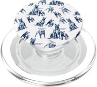 French Doggie Bouledogue Graphique Bleu et Blanc PopSockets PopGrip pour MagSafe