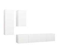 @FRENCH Ensemble de meubles TV - TOP VENTES - Armoire Basse Télé 4 pcs Blanc - Bois d'ingénierie - Table de Télévision 37744