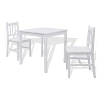 @FRENCH Ensemble de salle à manger /table et chaises de bar pour 2 personnes trois pièces Pinède Blanc 4067928