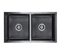 @FRENCH Évier de cuisine fait à la main Noir Acier inoxydable - évier à vasque design simple 42228