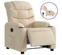 @FRENCH Fauteuil inclinable ajustable - Fauteuil TV individuel - TOP VENTES - électrique Crème Tissu 9424933