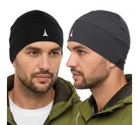 French Fitness Revolution - Bonnet de Course, Doublure de Casque Anti-Transpiration et Respirant - Évacuation de l’Humidité Optimale - Idéal à Porter sous Un Casque - 2pack - Noir & Gris