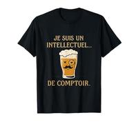 French Humor Beer Monocle Moustache Design T-Shirt