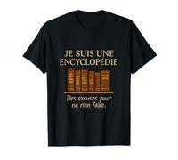 French Humor Encyclopedie Procrastination Library Graphic T-Shirt