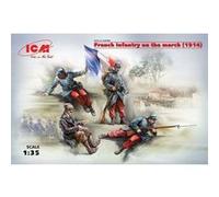ICM Maquette 35705 – Infanterie française en marche (1914) – 1:35, 4 figurines – Neuf