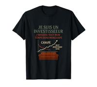 French Investor Sofa Humor Wall Street Graphic T-Shirt