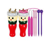 French Knitter Tool 2 Pack, Wooden Knitting Dolly Set Spool Knitting Doll for Children, Daughter, Grandkids