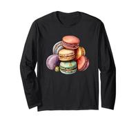 French Macaron Design Womens Baking Graphic for Mom Manche Longue