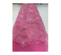 French Mesh Lace Beads Fabric White Tulle Wedding Party Dresses For Women(LX6202,4 Yard)
