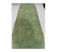 French Mesh Lace Beads Fabric White Tulle Wedding Party Dresses For Women(LX6205,5 Yards)