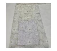 French Mesh Lace Beads Fabric White Tulle Wedding Party Dresses For Women(LX6206,5 Yards)