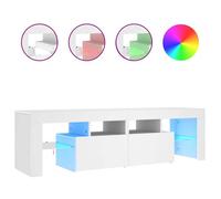 @FRENCH Meuble TV - TOP VENTES - Armoire Basse Télé avec lumières LED Blanc 140 x 36,5 x 40cm - Table de Télévision 40782