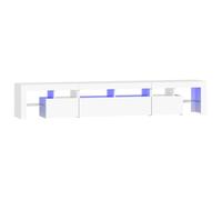 @FRENCH Meuble TV - TOP VENTES - Armoire Basse Télé avec lumières LED Blanc 230 x 36,5 x 40cm - Table de Télévision 64886