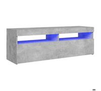 @FRENCH Meuble TV - TOP VENTES - Armoire Basse Télé avec lumières LED gris béton 120 x 35 x 40cm - Table de Télévision 92017