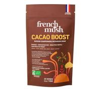 French Mush BOOST - Cacao aux Champignons Adaptogènes Bio : Lion’s Mane, Cordyceps & Guarana - Énergie, Concentration & Digestion - Alternative Végétale au Café Soluble - Fabriqué en France - 20 Doses