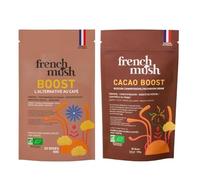 French Mush BOOST Pack Découverte - Chicorée & Cacao Bio aux Champignons Adaptogènes - Lion’s Mane, Cordyceps,Chaga, Maïtaké & Pleurote - Énergie, Focus & Digestion - 2 x 20 Doses