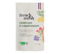 French Mush Complexe 5 Champignons Bio Grand Format - 168 Gélules Vegan - Shiitake, Lion’s Mane, Reishi, Cordyceps, Chaga - Digestion, Bien-Être Intérieur, Vitalité - Testé en Laboratoire